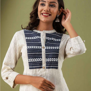 Women Cotton Serene White Kurti