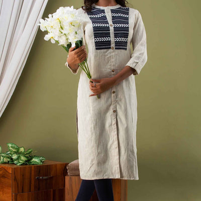 Women Cotton Serene White Kurti