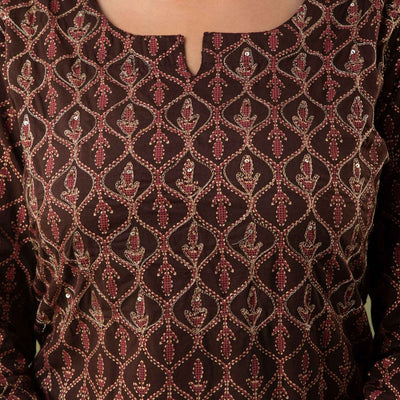 Women Cotton Brown Kurti