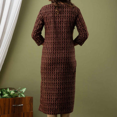 Women Cotton Brown Kurti
