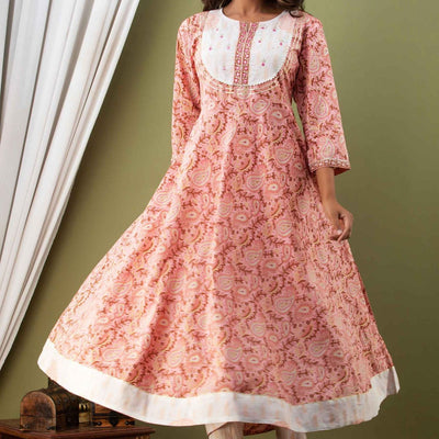 Women Long Aline Kurti with Pant & Dupatta