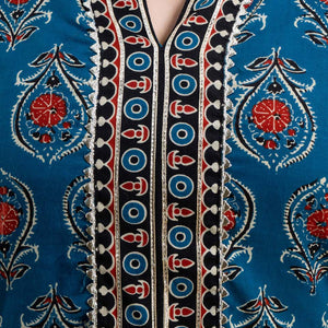 Peacock Green Cotton Kurti 3pcs Set