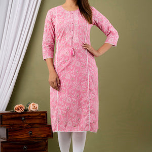 Pink Cotton Kurti