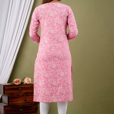 Pink Cotton Kurti