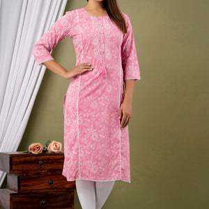 Pink Cotton Kurti