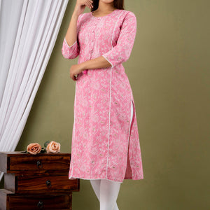 Pink Cotton Kurti
