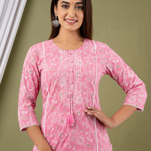 Pink Cotton Kurti