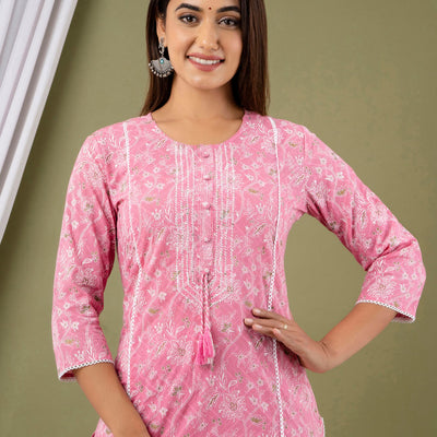 Pink Cotton Kurti