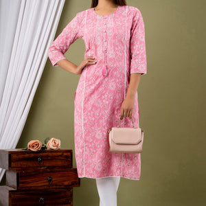Pink Cotton Kurti