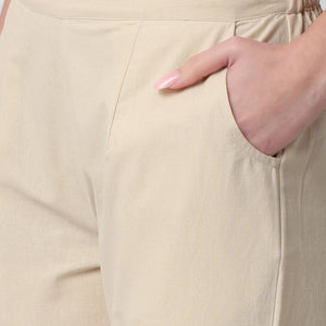 Caramel Cream Women Cotton Pants casual and semi formal daily trousers