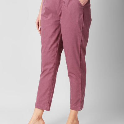 Berry Blush Women Cotton Pants casual and semi formal daily trousers
