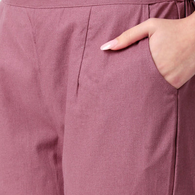 Berry Blush Women Cotton Pants casual and semi formal daily trousers
