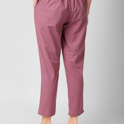 Berry Blush Women Cotton Pants casual and semi formal daily trousers