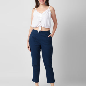 Indigo Hues Women Cotton Pants casual and semi formal daily trousers
