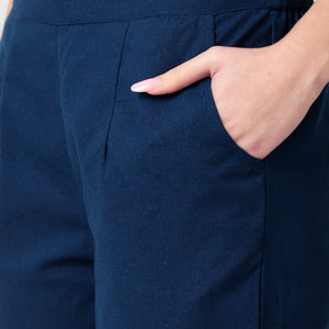 Indigo Hues Women Cotton Pants casual and semi formal daily trousers