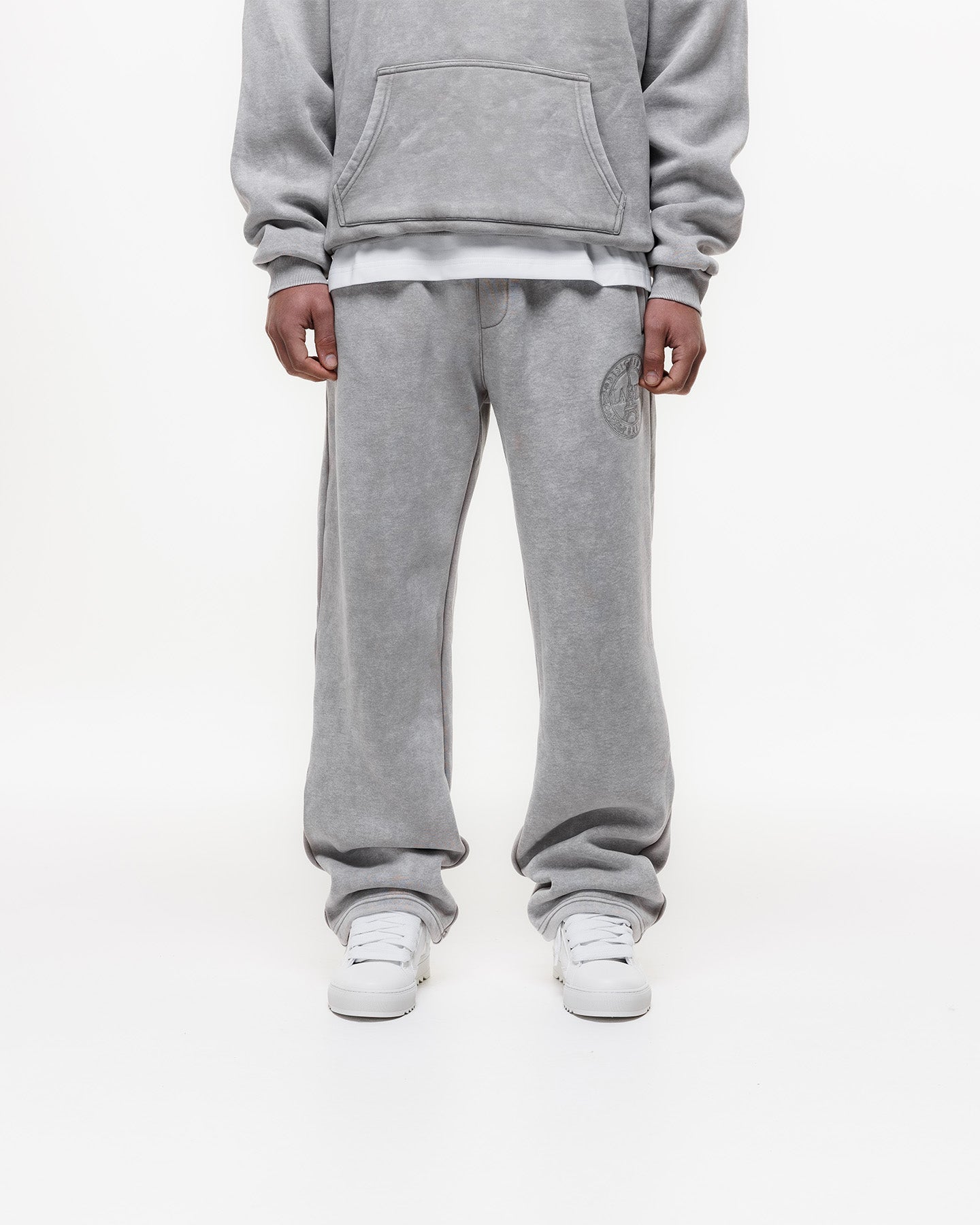 MAGIRI Embroidered Acid Washed Oatmeal Sweatpants