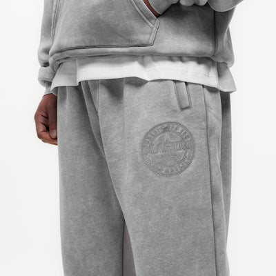 MAGIRI Embroidered Acid Washed Oatmeal Sweatpants