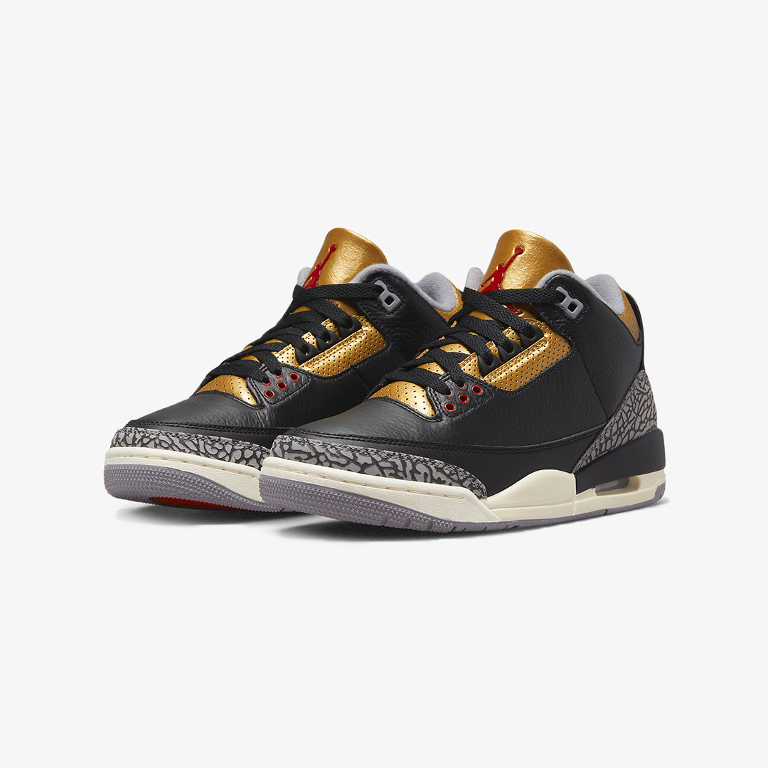 Jordan | AIR JORDAN 3 RETRO  { BLACK/FIRE RED-METALLIC GOLD