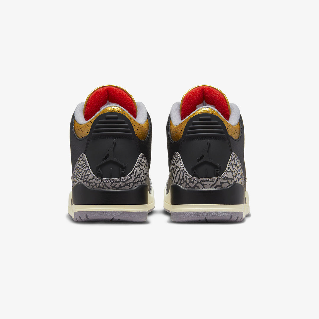 Jordan | AIR JORDAN 3 RETRO  { BLACK/FIRE RED-METALLIC GOLD