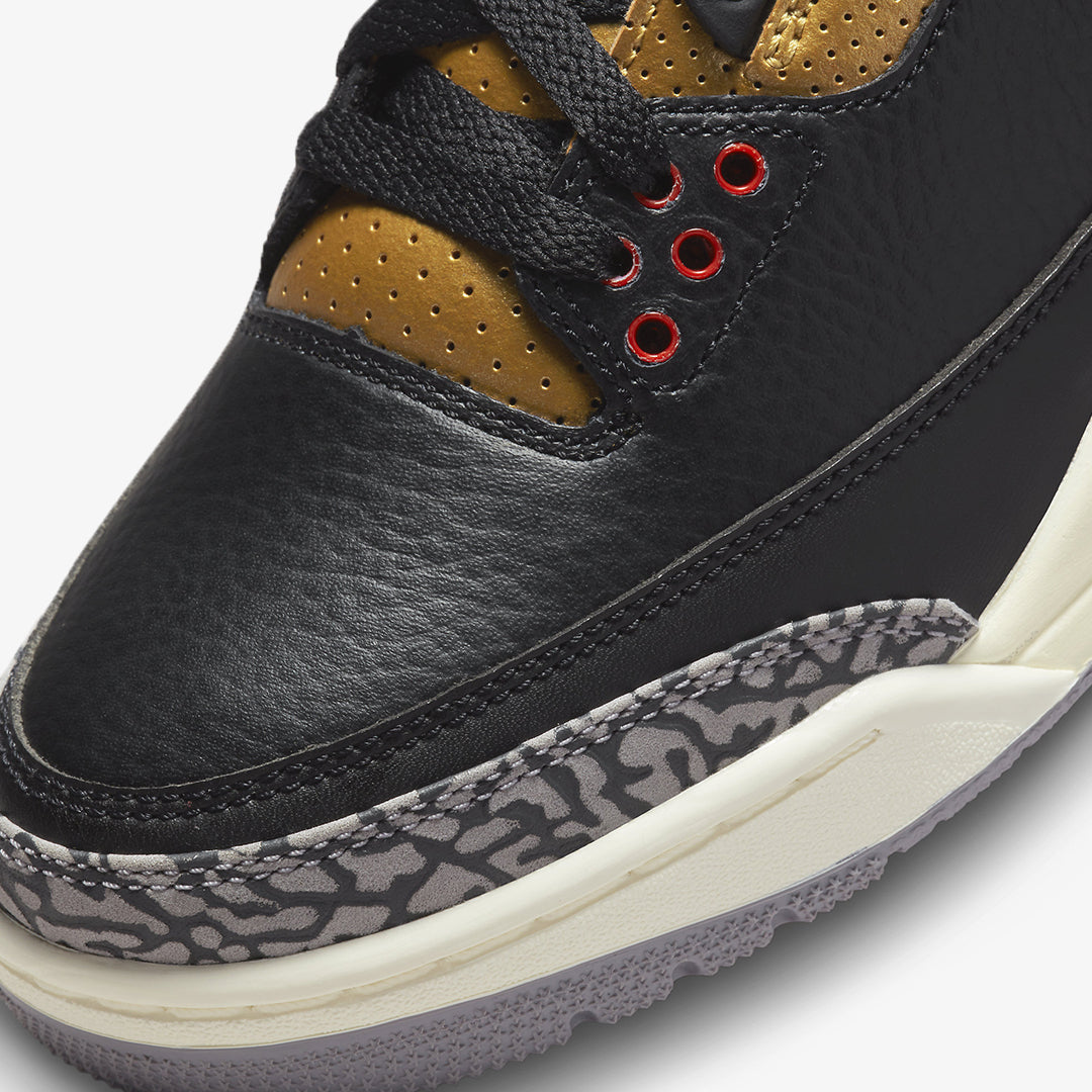 Jordan | AIR JORDAN 3 RETRO  { BLACK/FIRE RED-METALLIC GOLD