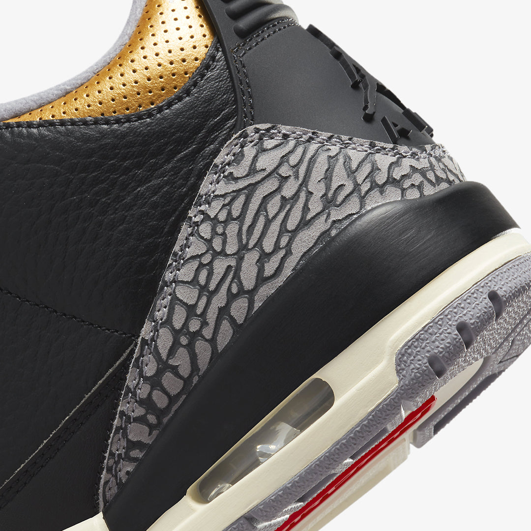 Jordan | AIR JORDAN 3 RETRO  { BLACK/FIRE RED-METALLIC GOLD