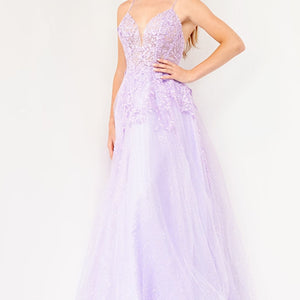 Applique Sleeveless A-line Gown by Jovani 02266