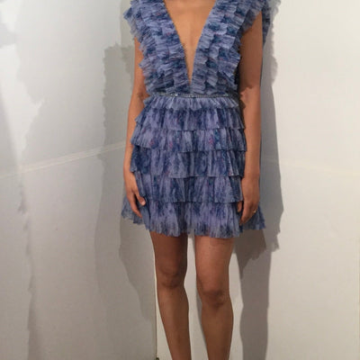 Ruffled Short Sleeveless A-line Dress by Jovani 50069