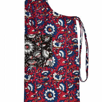 Batik print red apron
