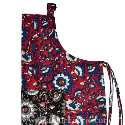 Batik print red apron