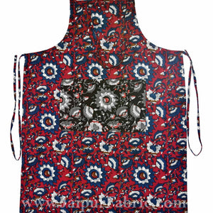 Batik print red apron