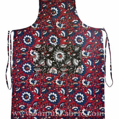 Batik print red apron