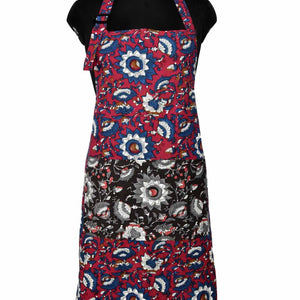 Batik print red apron