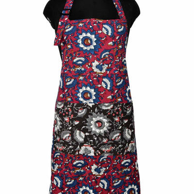 Batik print red apron