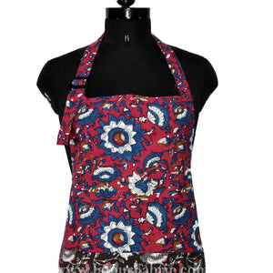 Batik print red apron