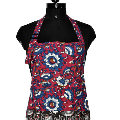 Batik print red apron