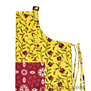 Floral Motif print yellow apron