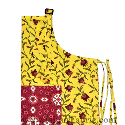 Floral Motif print yellow apron
