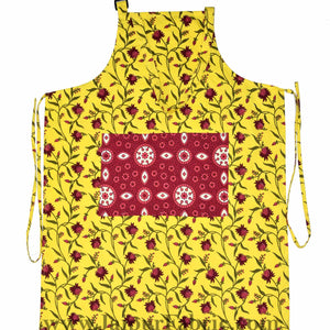 Floral Motif print yellow apron