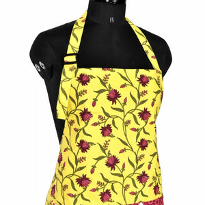 Floral Motif print yellow apron
