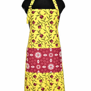 Floral Motif print yellow apron