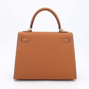 HERMÈS Kelly 25 Sellier Gold (37) Epsom Gold hardware