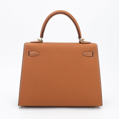 HERMÈS Kelly 25 Sellier Gold (37) Epsom Gold hardware