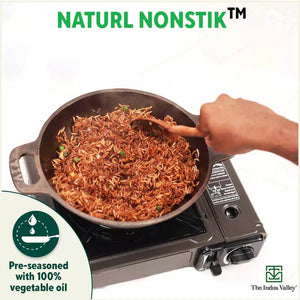 Super Smooth Cast Iron Kadai (Wok Model), Pre-seasoned, Nonstick, 100% Pure, Toxin-free, 17.8/20.3cm, 1/1.3L, 1.1/1.8kg
