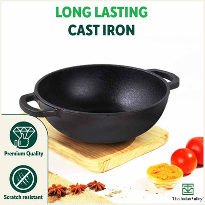CASTrong Cast Iron Cookware Set: Free ₹400 Tadka Pan+ Tawa+ Kadai, Kitchen Set for Home, Pre-seasoned, 100% Pure, Toxin-free, Induction