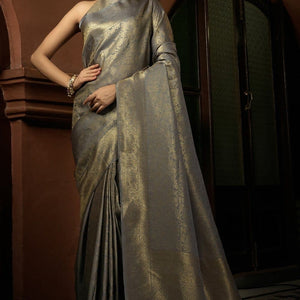 Abalone Grey Kanjivaram Saree