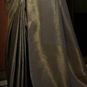 Abalone Grey Kanjivaram Saree