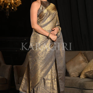 Abalone Grey Kanjivaram Saree