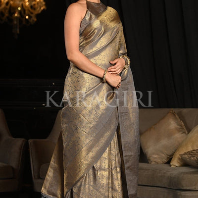 Abalone Grey Kanjivaram Saree