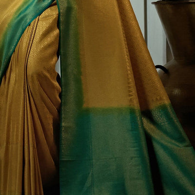 Amber Yellow Kanjivaram Saree