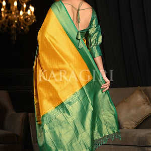 Amber Yellow Kanjivaram Saree